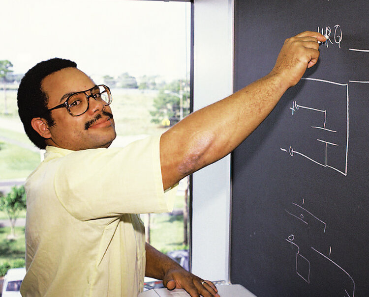 Mark Dean working at IBM in the 1980s.